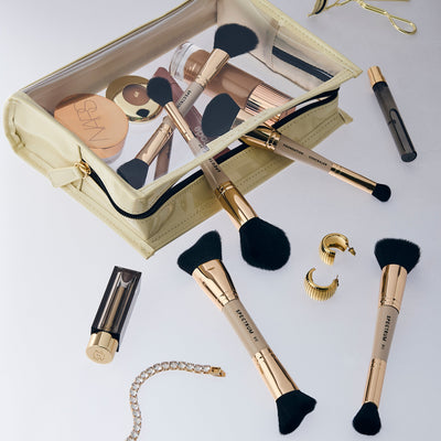 "Beauty Kit" Large Makeup Pouch Cream